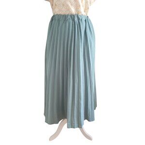 A New Day Sage Green A-Line Pleated Skirt